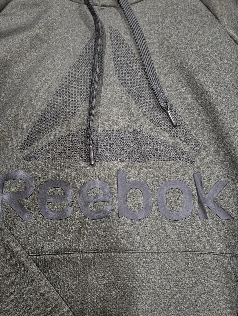 Reebok Men's Olive Green Logo Crewneck Hoodie